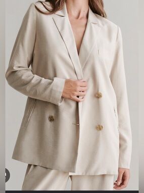 Jenni Kanye Jones blazer Tailored Cream Women's Blazer Jacket NWT